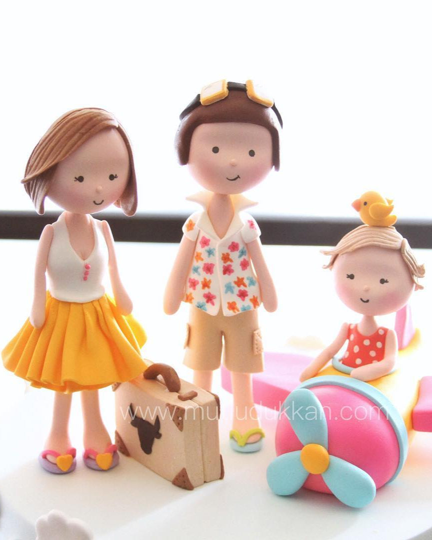 aile pasta – tatil temalı renkli doğum günü pastası
