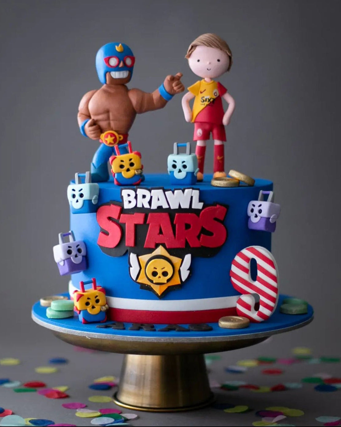 brawl stars pasta – el primo figürlü erkek çocuk pastası