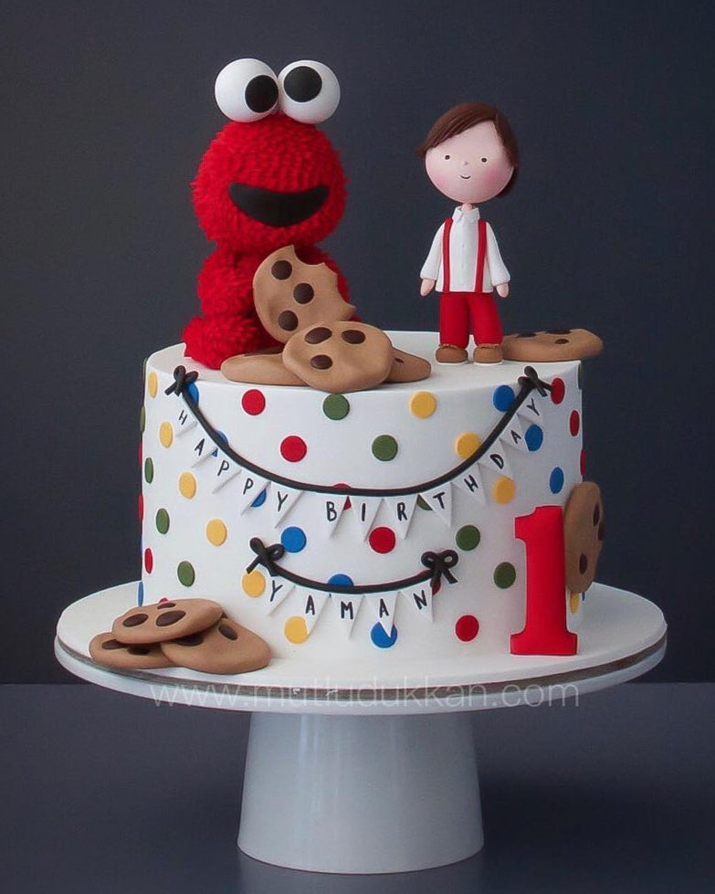 elmo pasta – susam sokağı temalı 1 yaş pastası