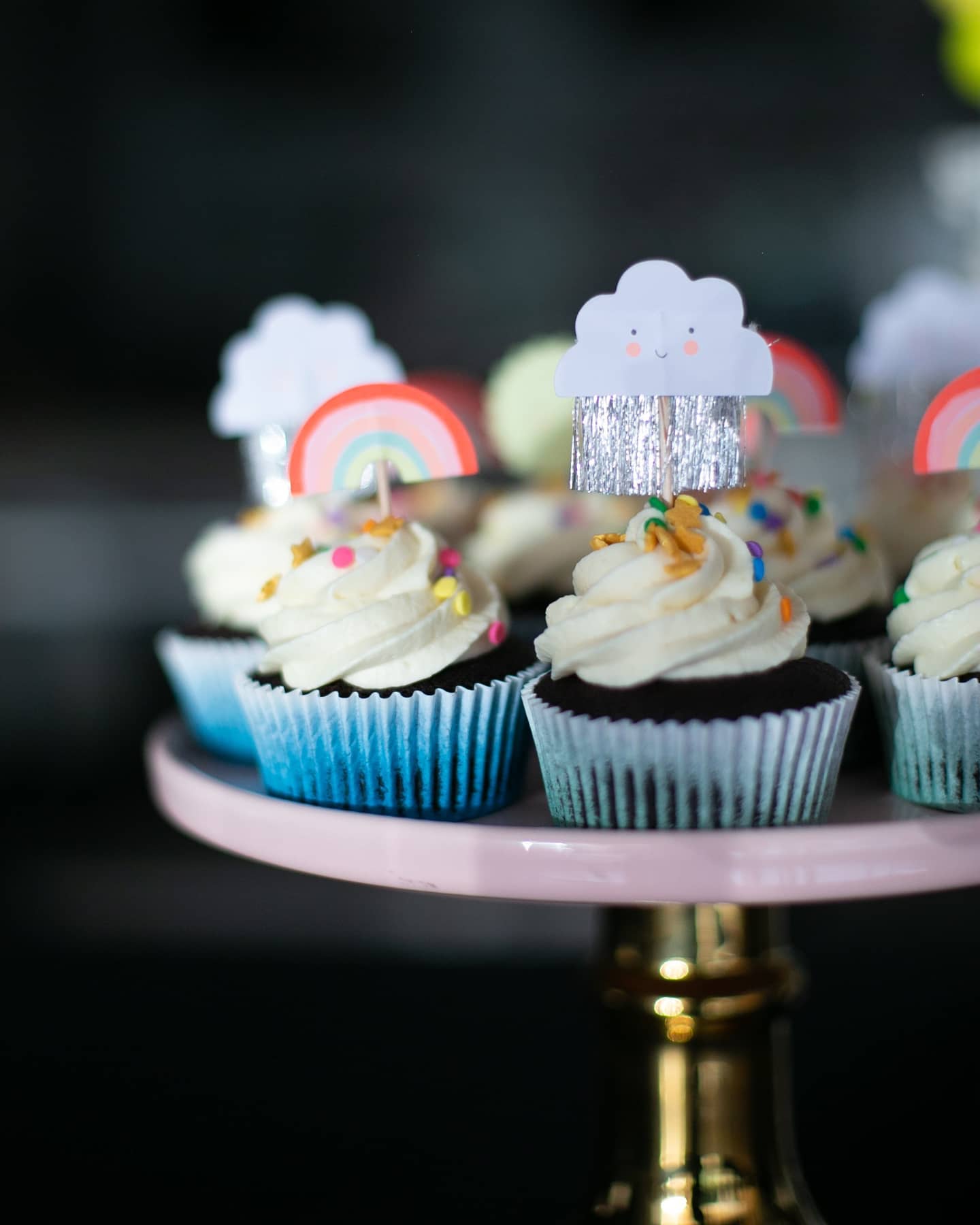 gökkuşağı cupcake – meri meri parti malzemeli cupcake