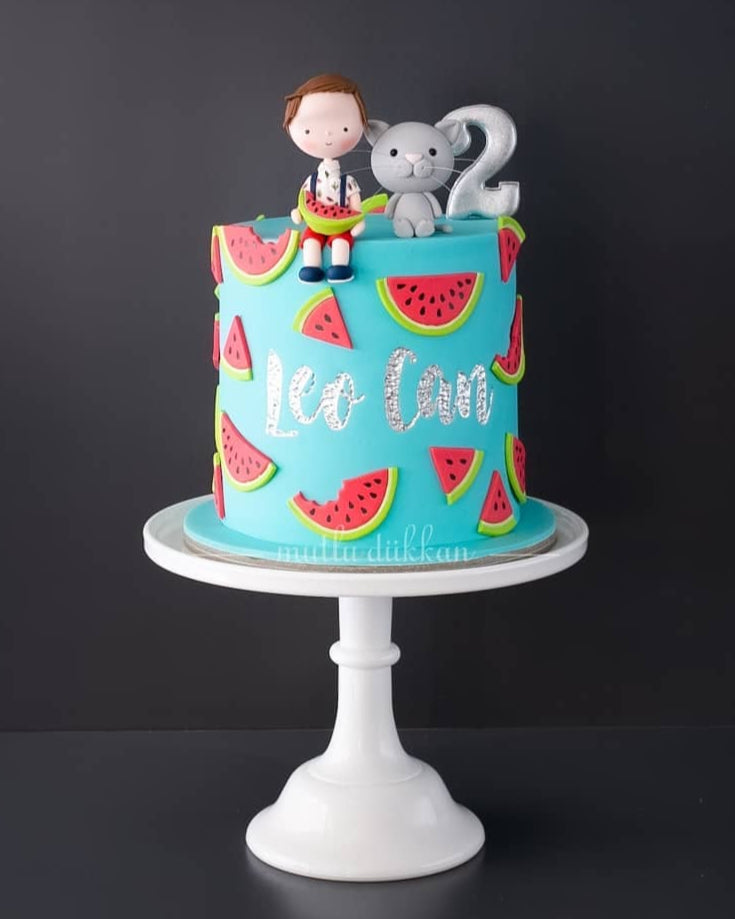 karpuz pasta – yaz temalı erkek çocuk doğum günü pastası