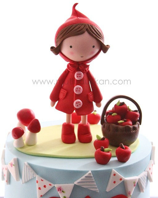 kırmızı başlıklı kız pasta – orman temalı çocuk pastası