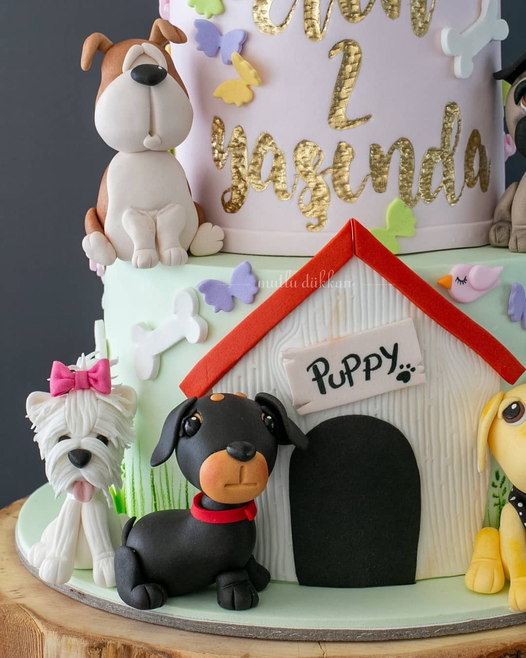 köpek pasta – 2 yaş kız çocuk doğum günü pastası