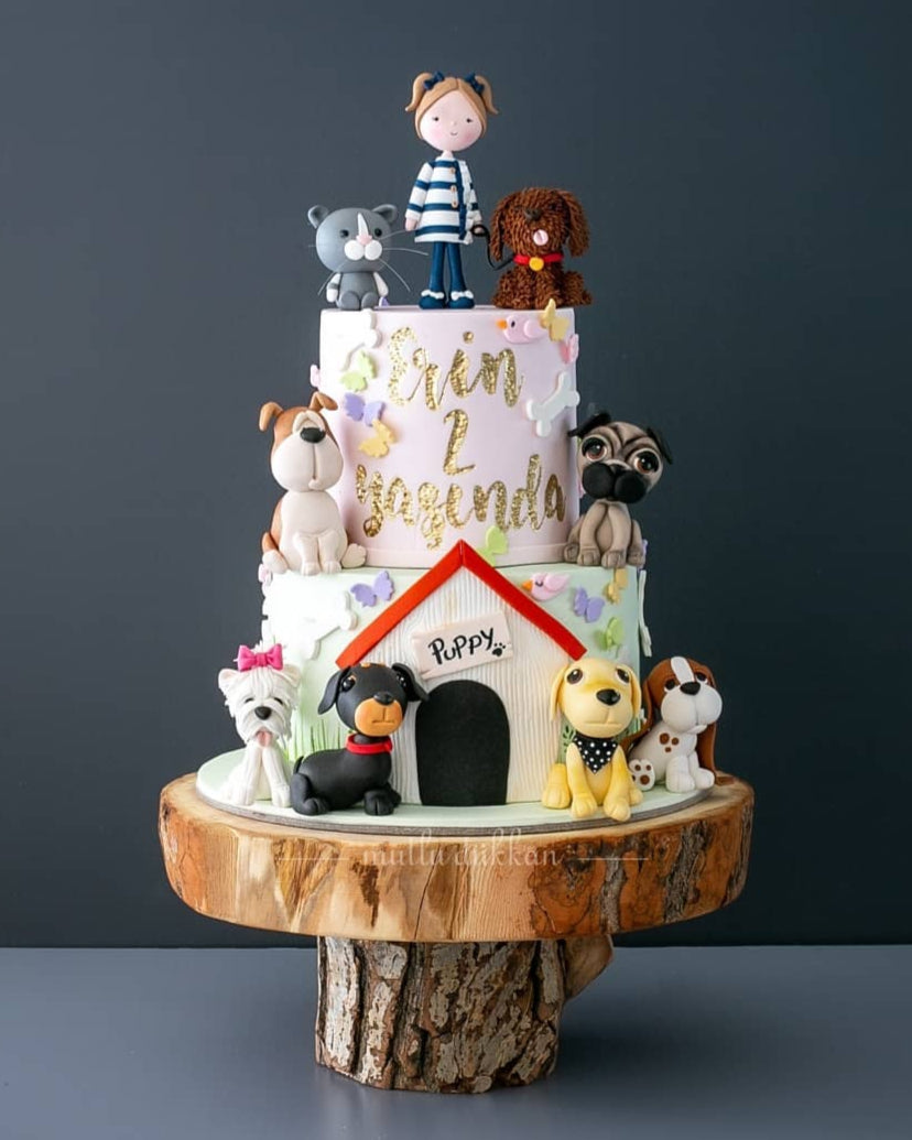 köpek pasta – 2 yaş kız çocuk doğum günü pastası