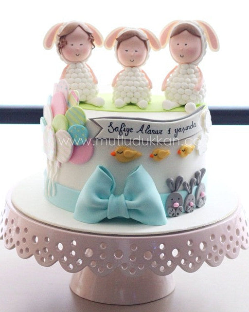 kuzu pasta – 1 yaş kız doğum günü pastası