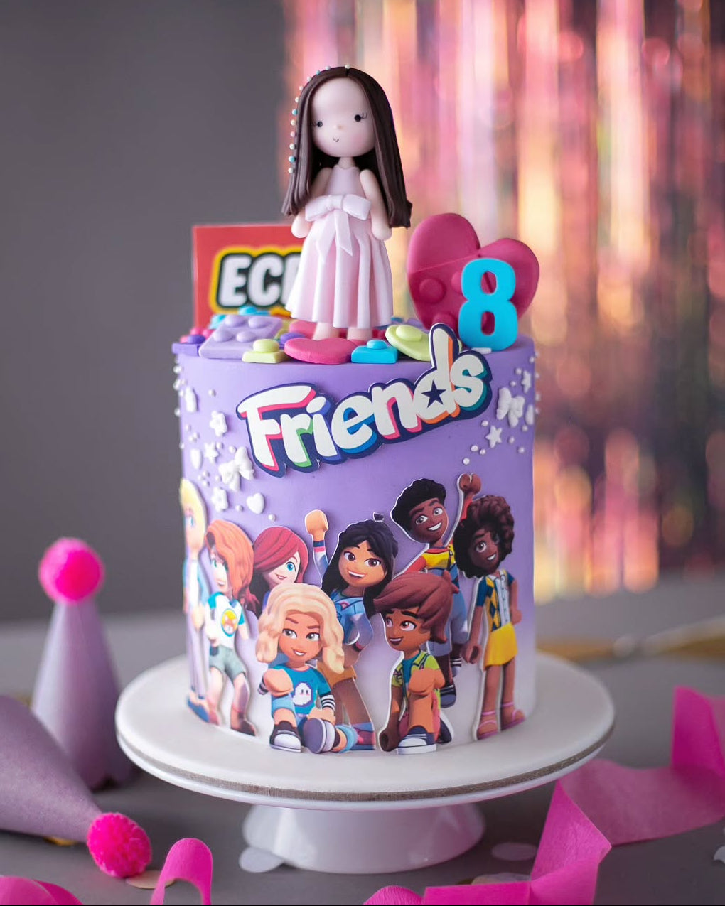 lego friends pasta – kız çocuk doğum günü pastası