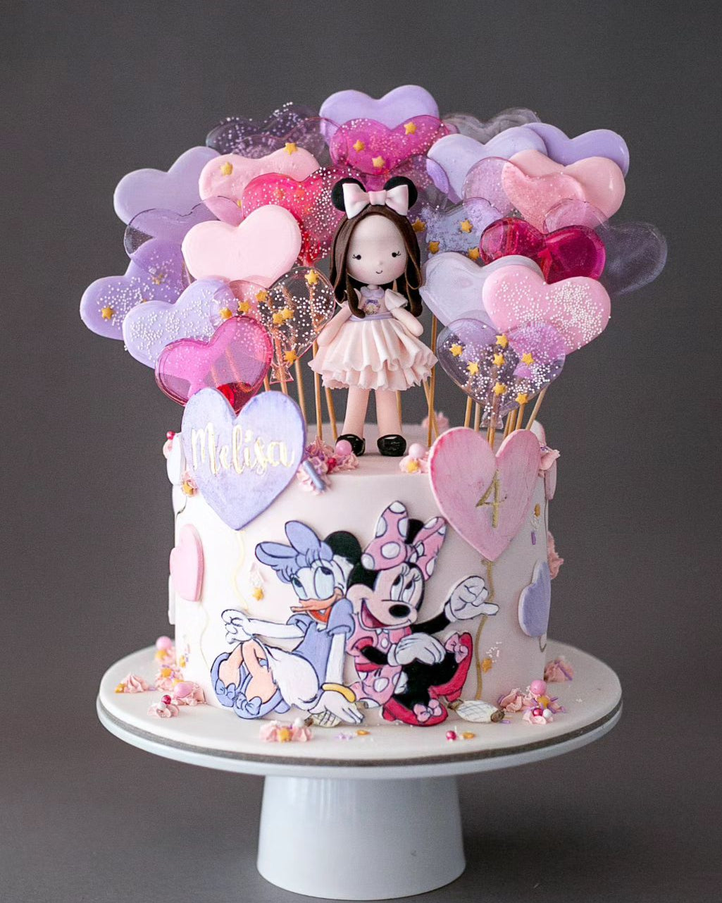 minnie mouse ve daisy pasta – kız doğum günü pastası