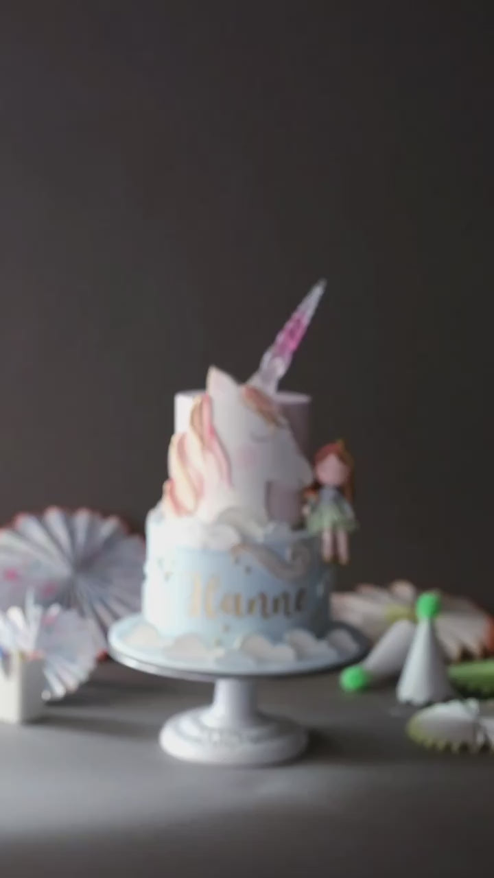 meri meri unicorn pasta – balon temalı kız çocuk pastası