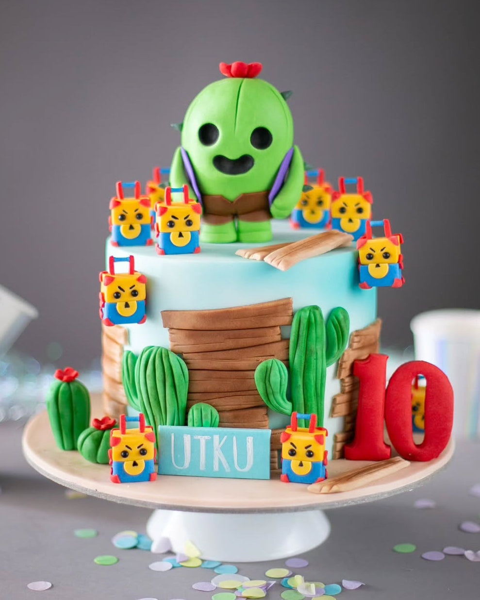 spike kaktüs pasta – brawl stars çocuk pastası
