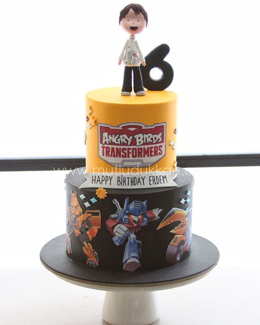 transformers pasta – angry birds doğum günü pastası