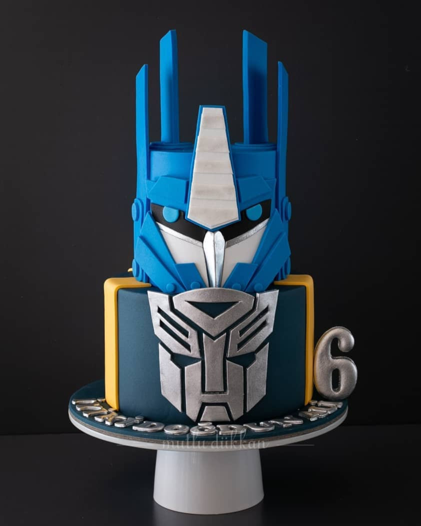 transformers pasta – optimus prime temalı erkek pastası