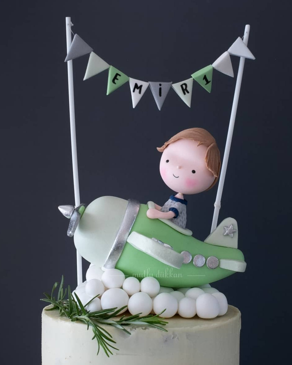 uçak pasta – şeker hamursuz çocuk pastası (naked cake)
