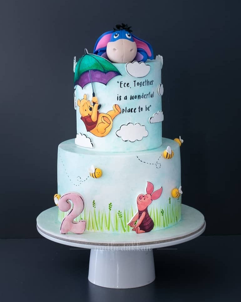 winnie the pooh pasta – eeyore figürlü çocuk pastası