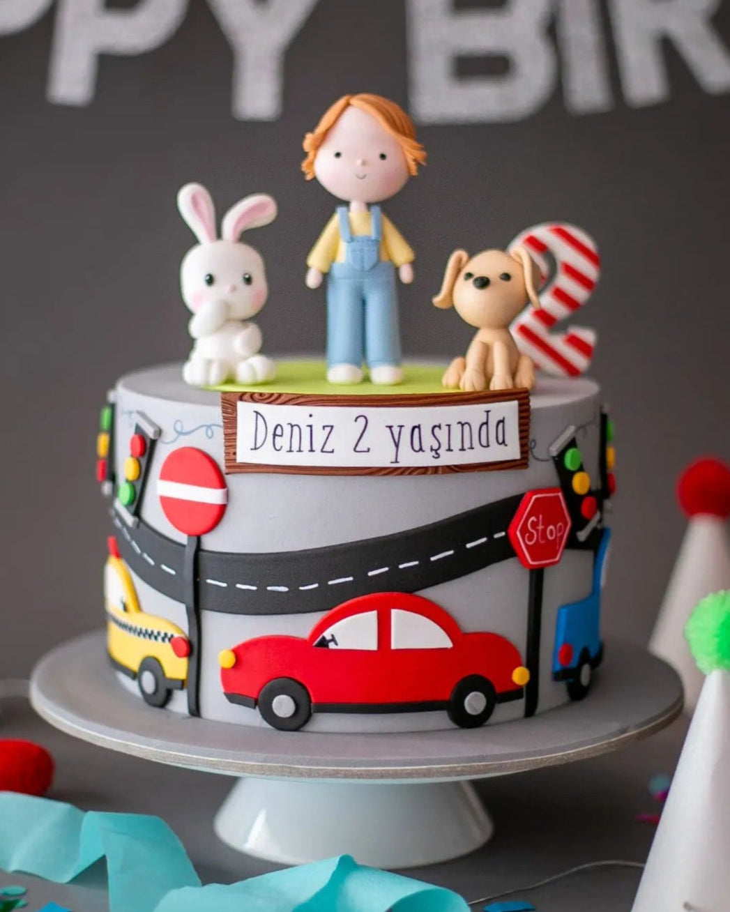 araba pasta – erkek çocuk doğum günü pastası