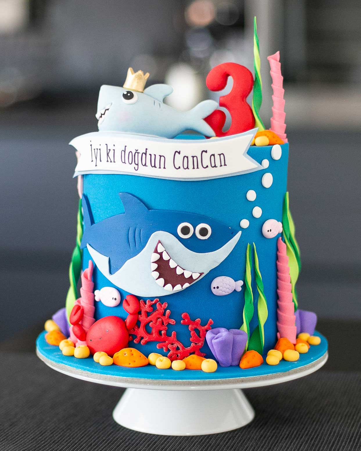 baby shark pasta – çizgi film temalı çocuk pastası