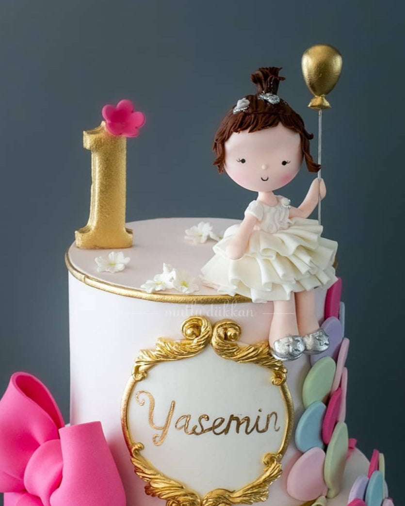 balon pasta – unicorn süslemeli kız doğum günü pastası