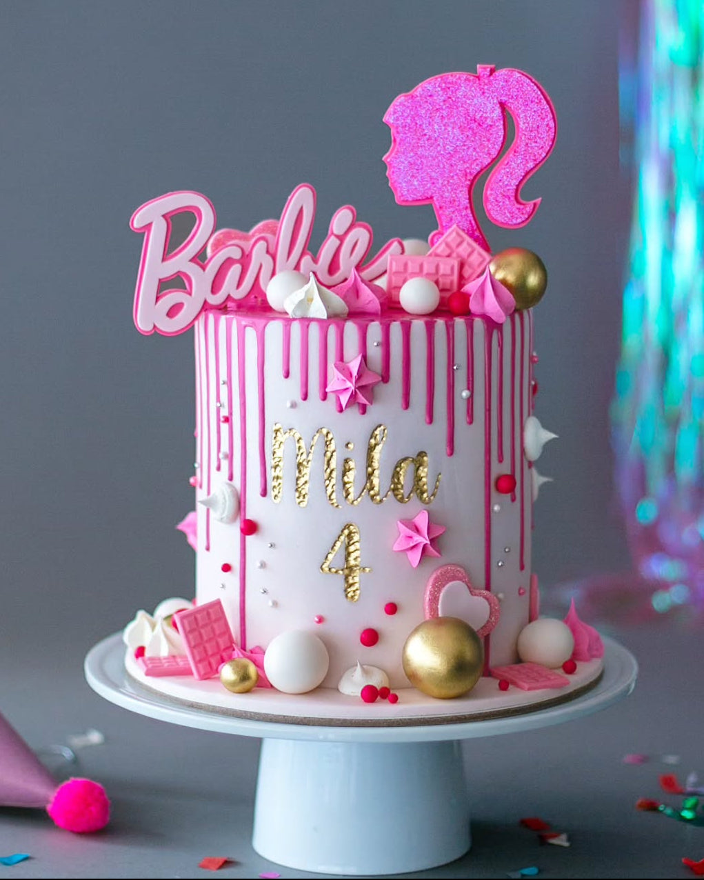 barbie pasta – canlı pembe kız çocuk doğum günü pastası