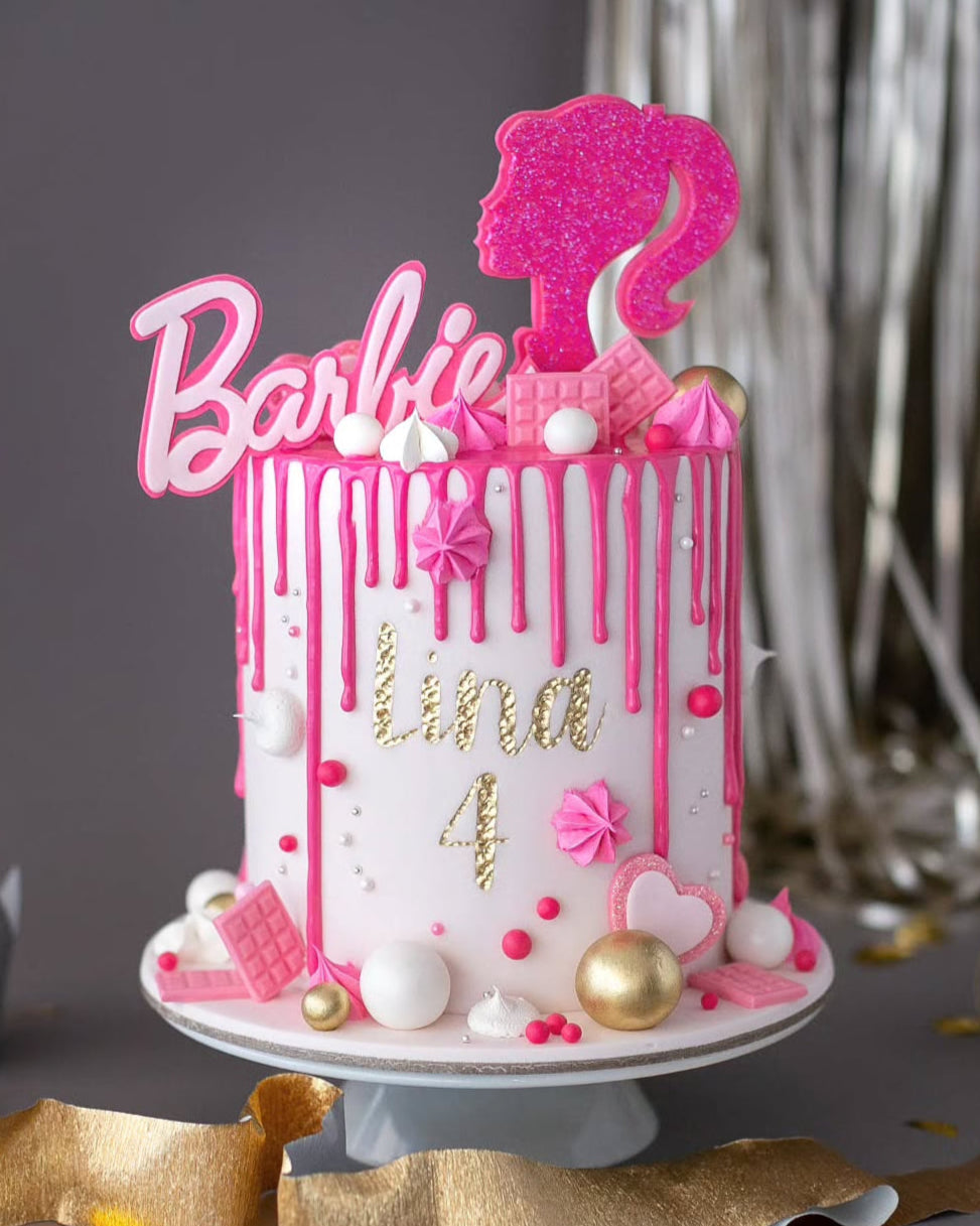barbie pasta – canlı pembe kız çocuk doğum günü pastası