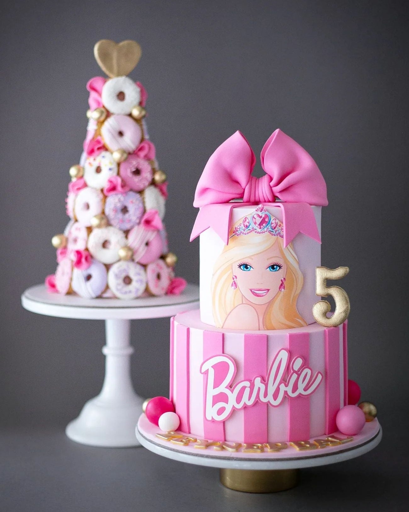 barbie pasta – pembe kız çocuk doğum günü pastası