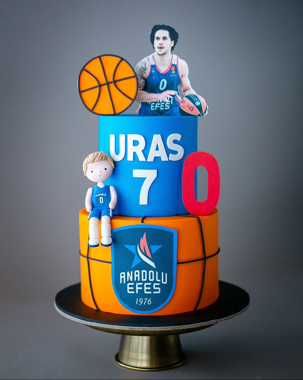 basketbollu pasta – anadolu efes temalı erkek çocuk pastası