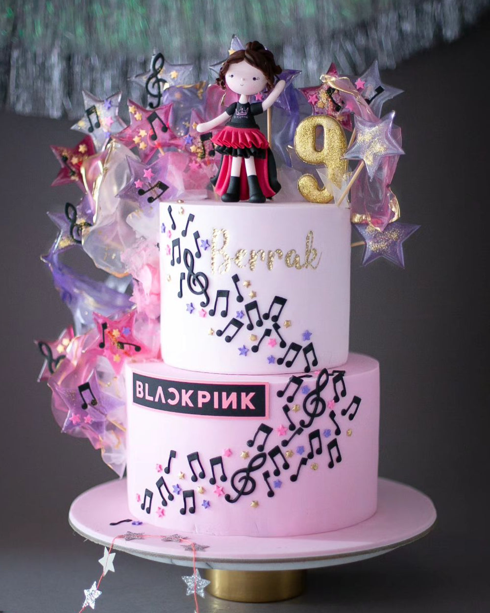 blackpink pasta - müzik ve dans temalı kız pastası