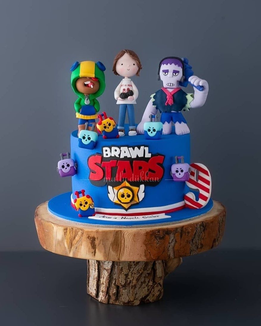brawl stars pasta – leon ve frank figürlü pasta
