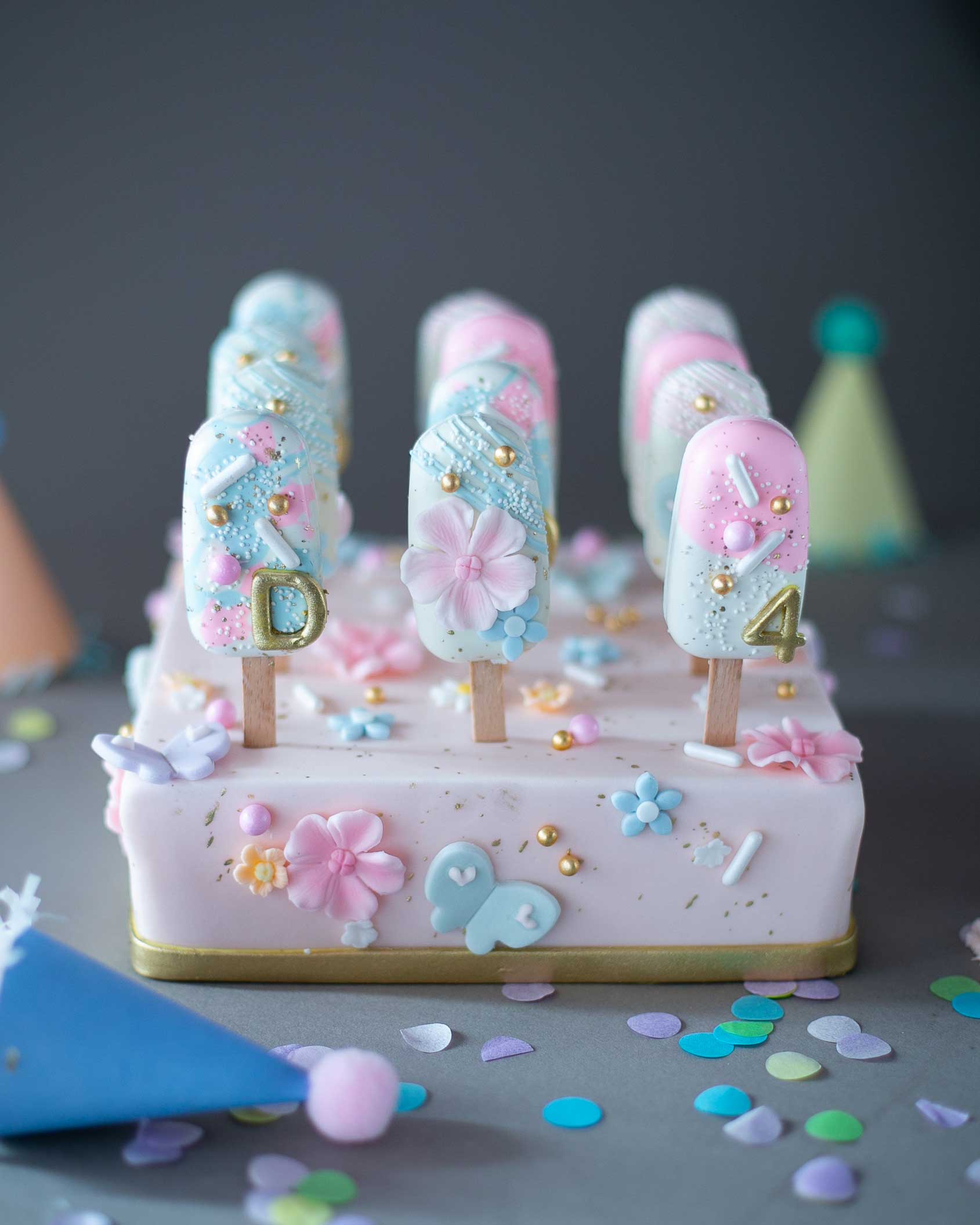 Çiçek Süslemeli Magnum Çikolata (Cakesicle)
