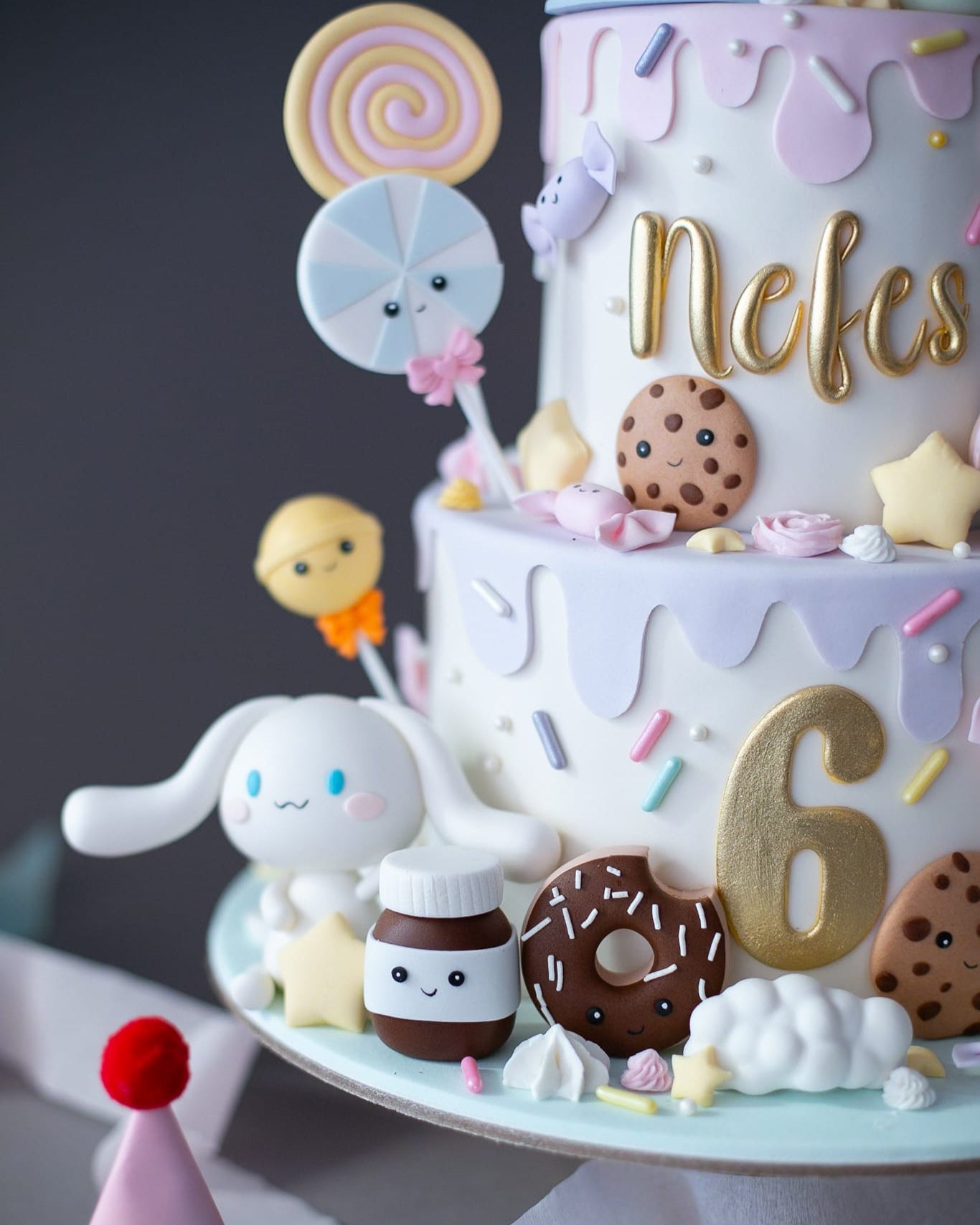 cinnamoroll pasta – şeker ve lolipop temalı kız pastası