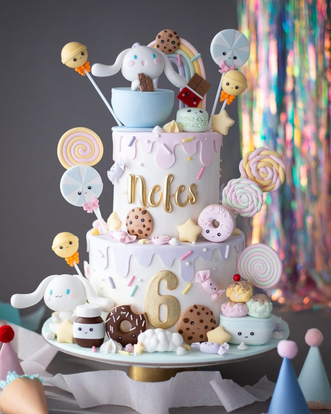 cinnamoroll pasta – şeker ve lolipop temalı kız pastası