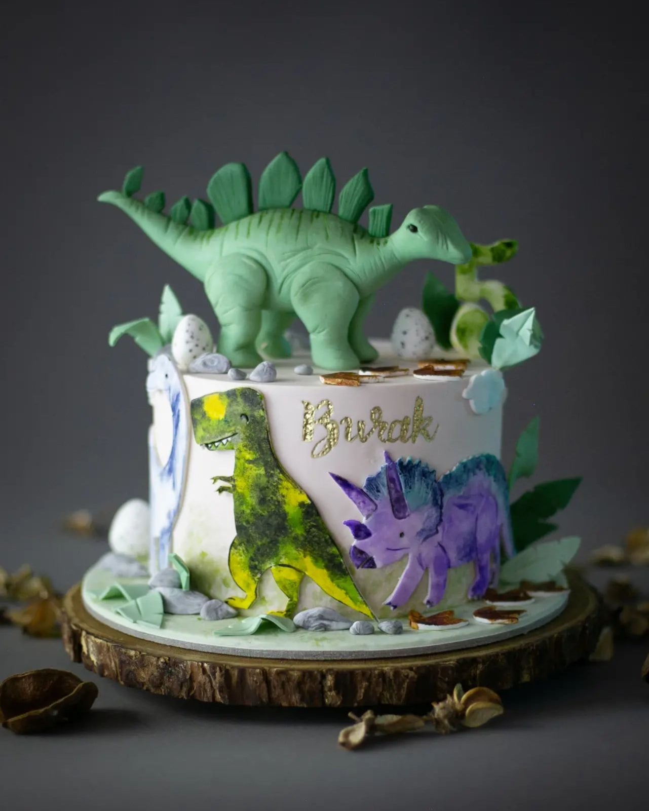 dinozor pasta – stegosaurus temalı erkek çocuk pastası