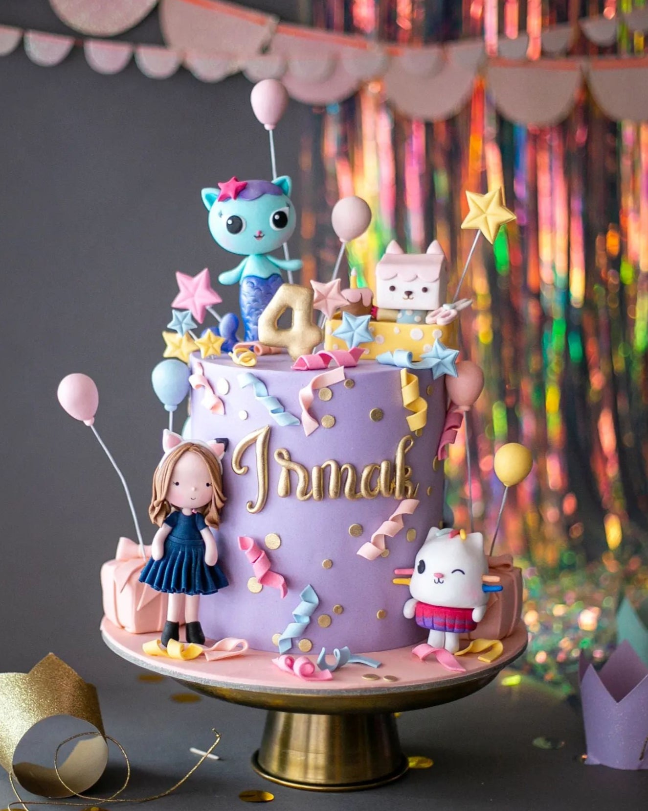 gabby pasta – gabby’s dollhouse temalı kız pastası
