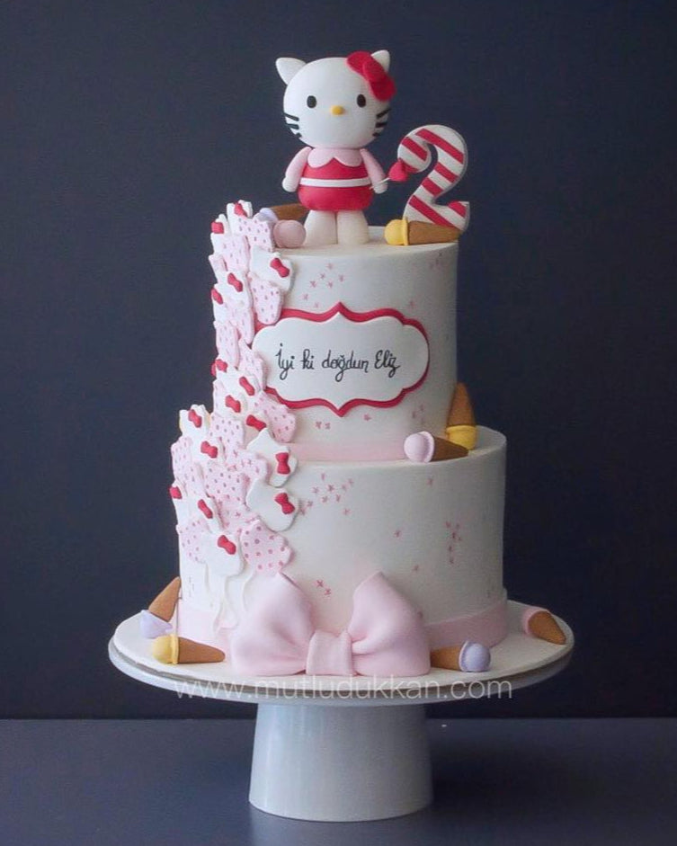 hello kitty pastası – dondurma temalı pasta