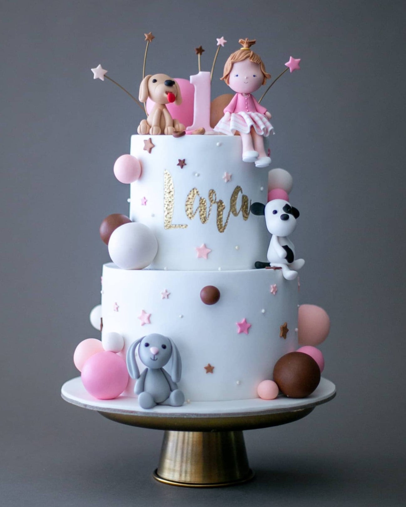 köpek pasta – pembe top temalı kız doğum günü pastası