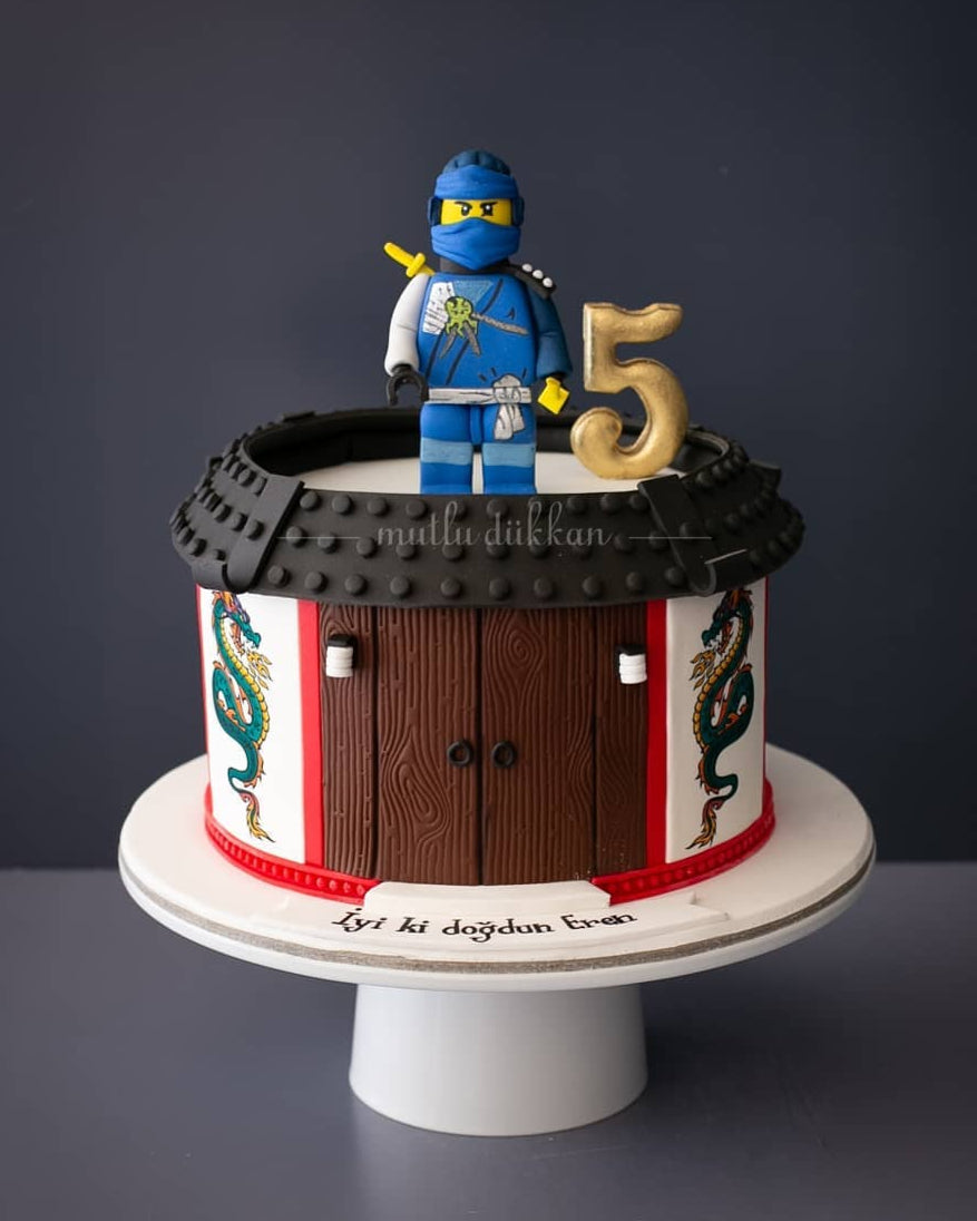 lego ninjago pasta – ninja temalı doğum günü pastası