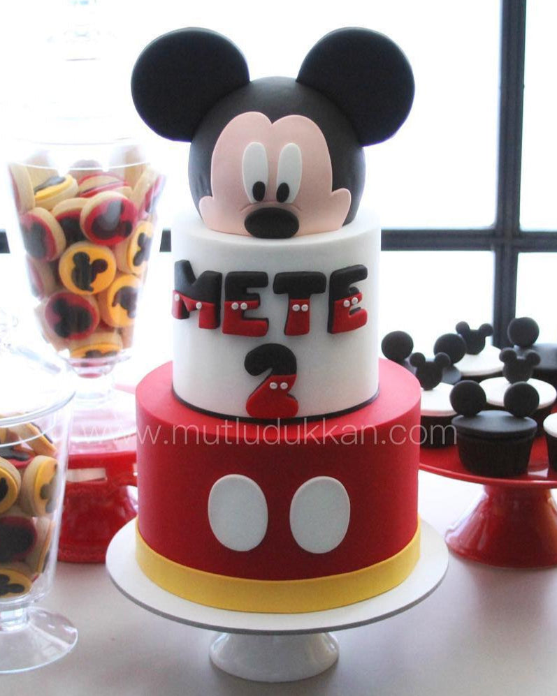 mickey pasta – erkek çocuk doğum günü pastası