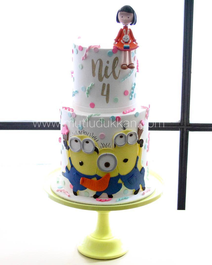 minions pasta - çocuk doğum günü pastası