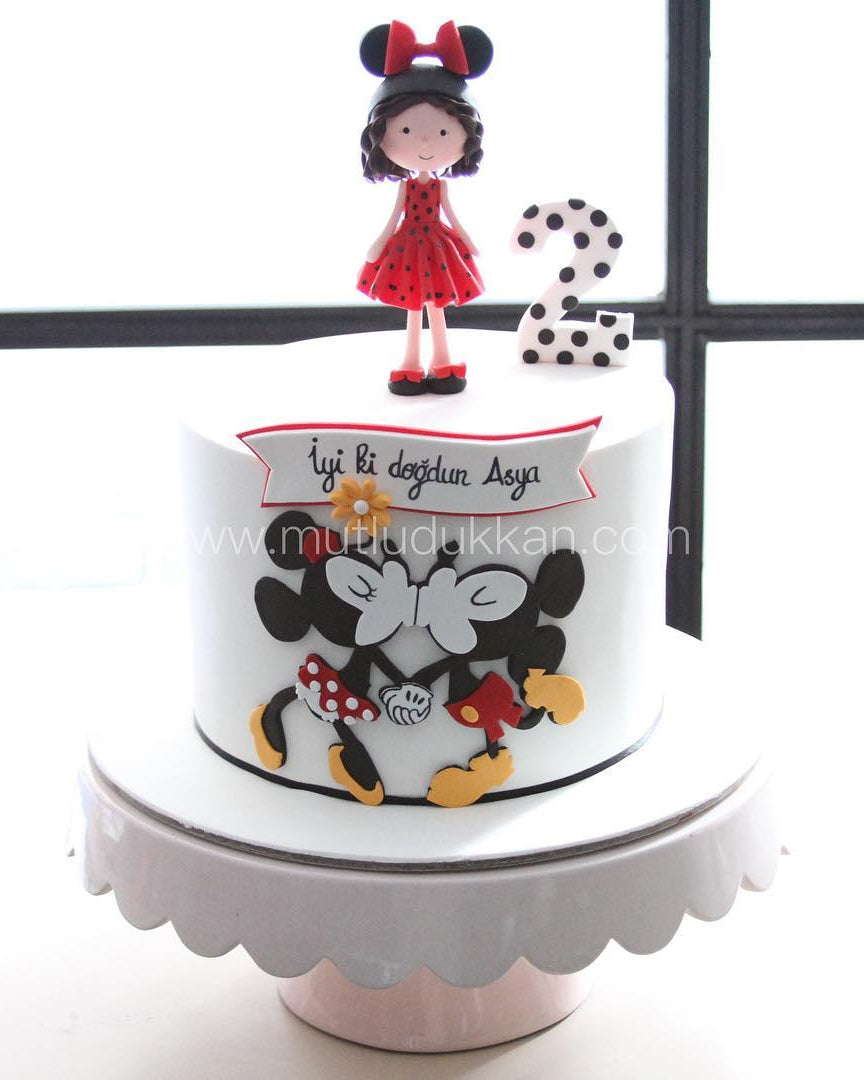 Minnie Mickey Pasta – 2 Yaş Kız Çocuk Doğum Günü Pastası