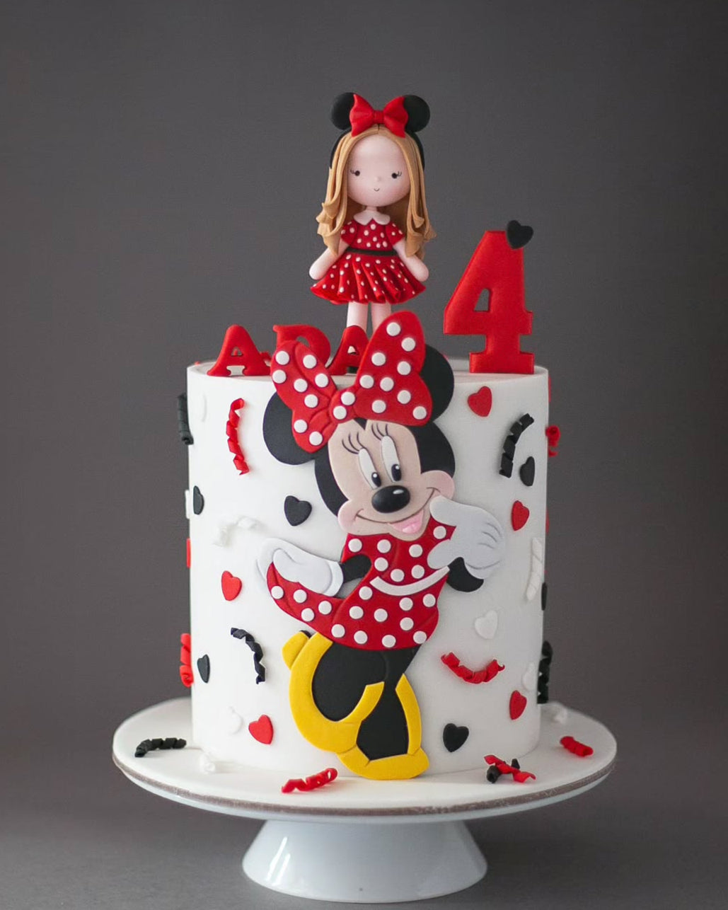 minnie mouse pasta - kırmızı pasta