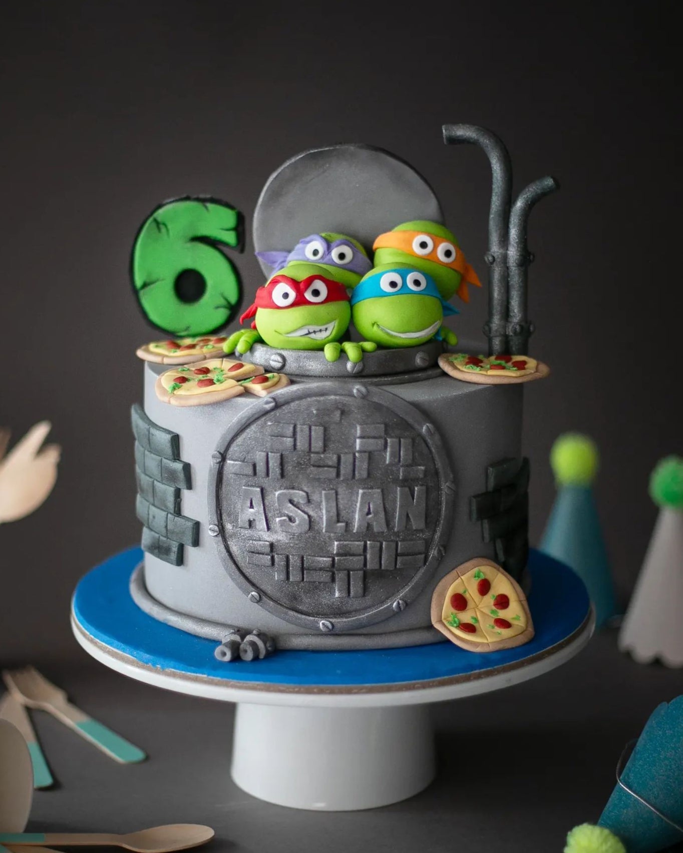 ninja kaplumbağalar pastası - ninja turtles pasta