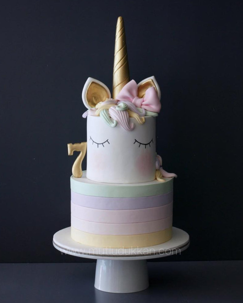 pastel unicorn pasta – renkli kız çocuk doğum günü pastası