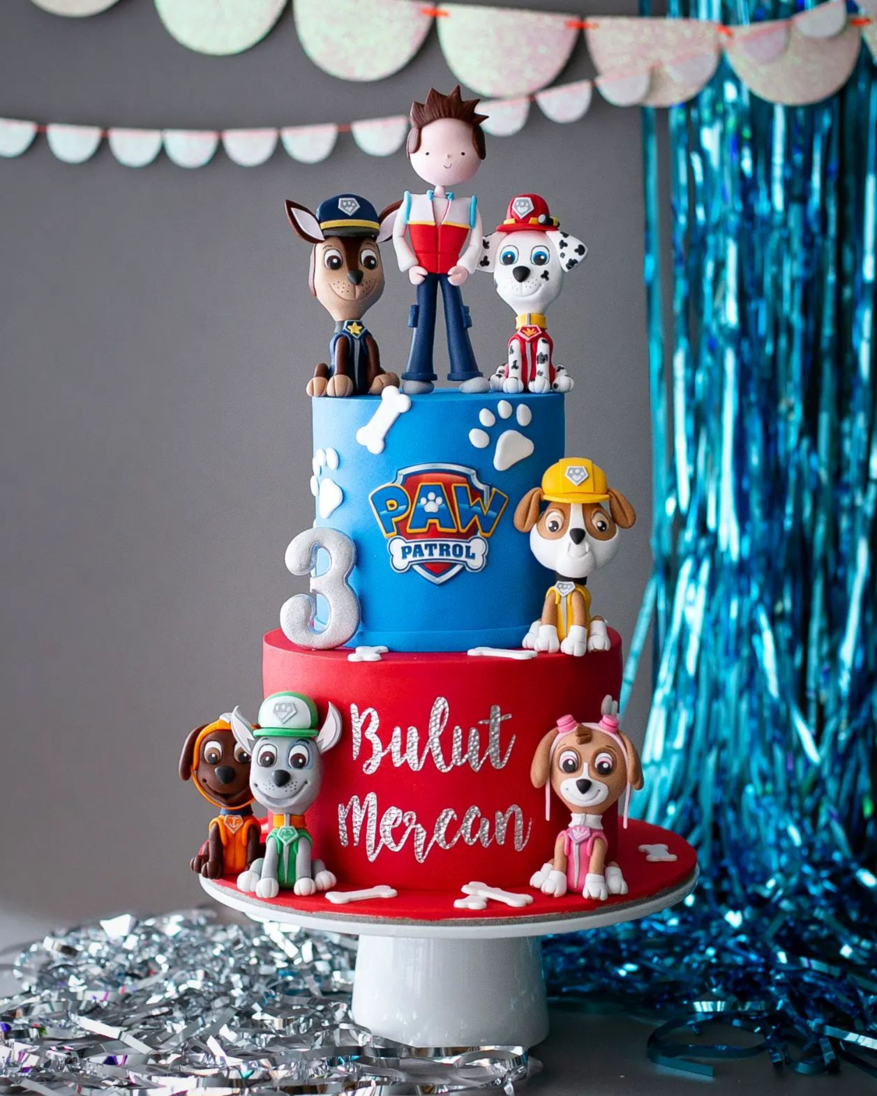 paw patrol pasta – köpek karakterli erkek çocuk pastası