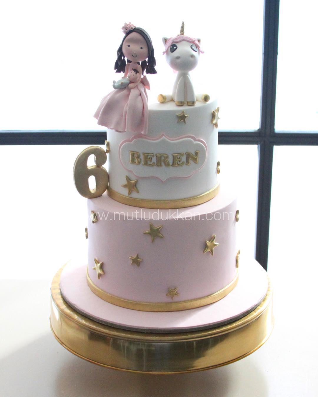 pembe unicorn pasta – kız çocuk doğum günü pastası