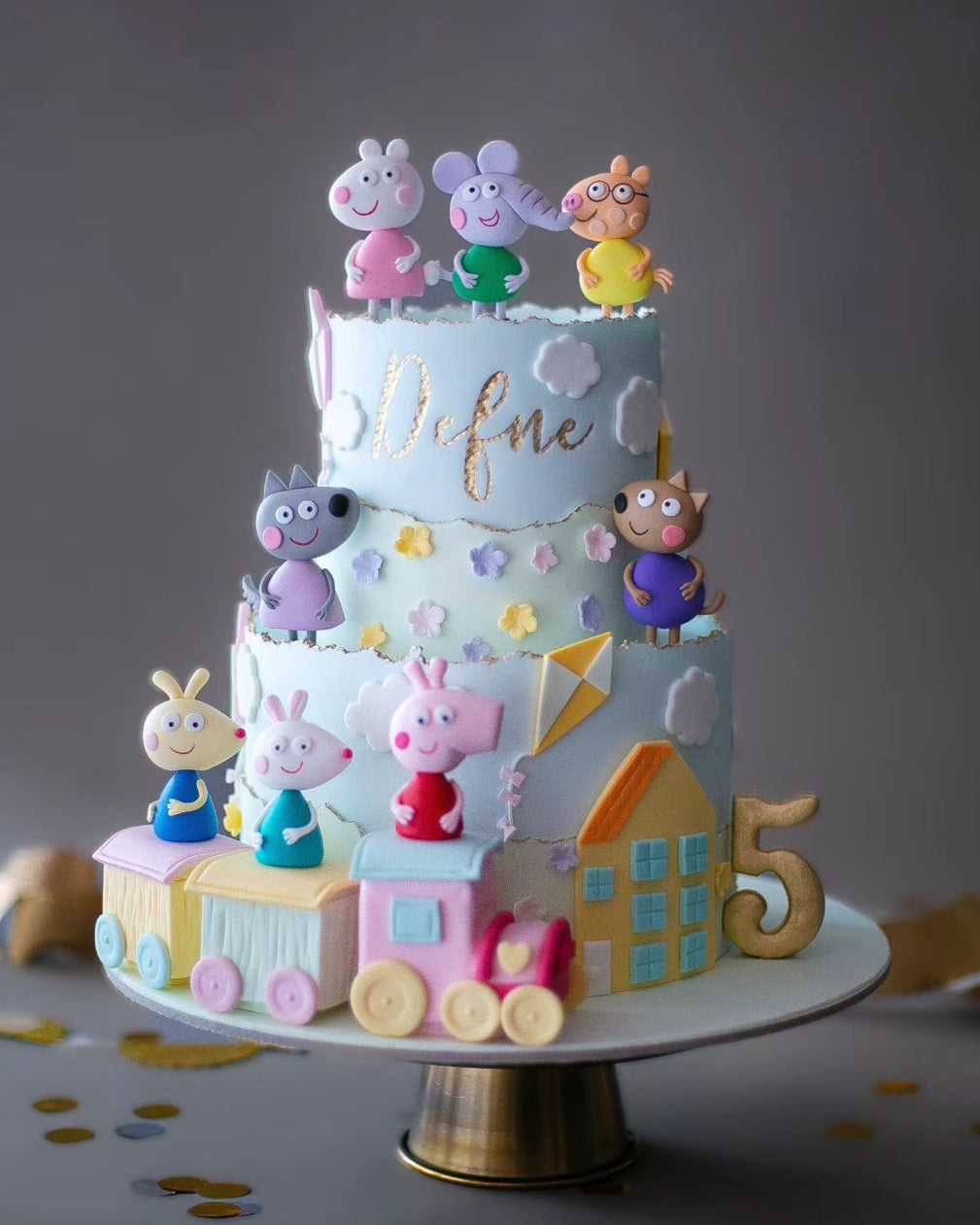 peppa pig pasta – peppa arkadaşları temalı çocuk pastası