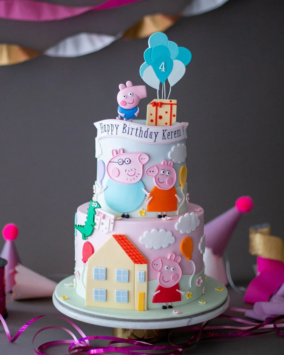 peppa pig pasta – george figürlü çocuk günü pastası