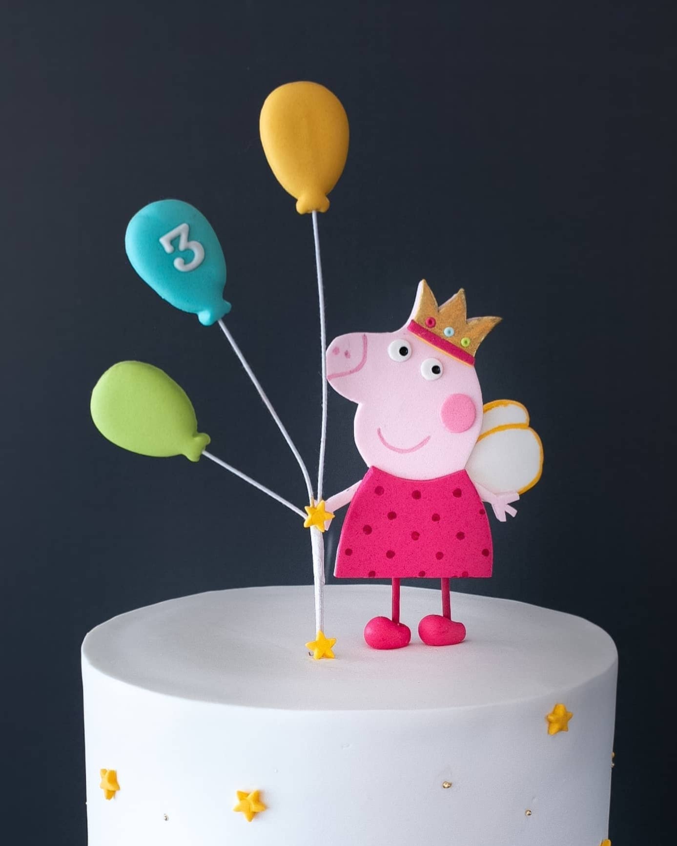 peppa pig pastası – renkli balonlu kız doğum günü pastası