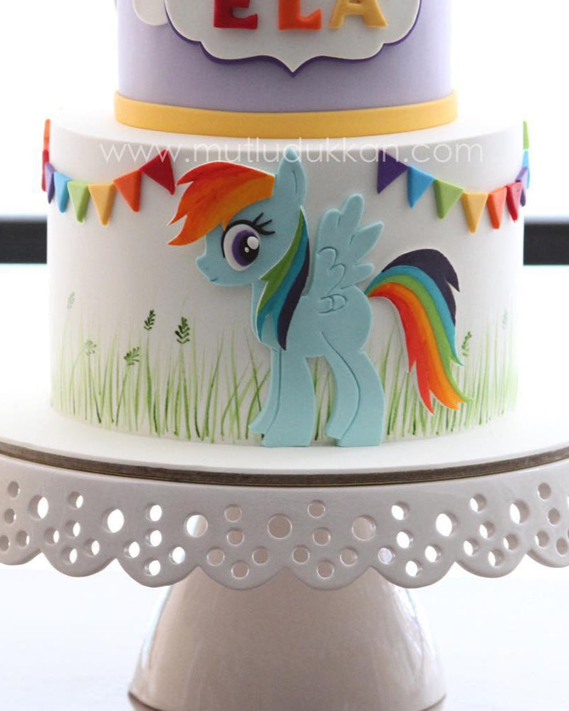 pony pasta – renkli kız çocuk doğum günü pastası