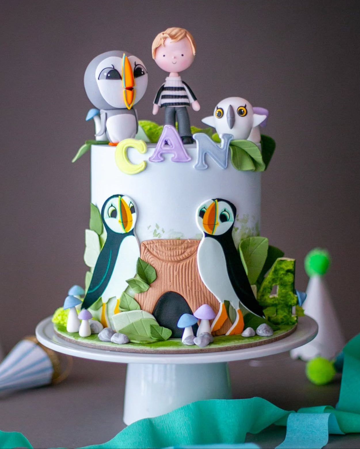 puffin rock pasta – penguen temalı erkek çocuk pastası