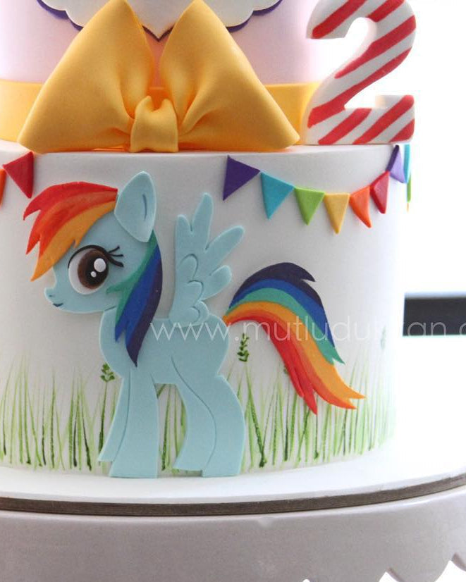 rainbow dash pasta – gökkuşağı figürlü doğum günü pastası