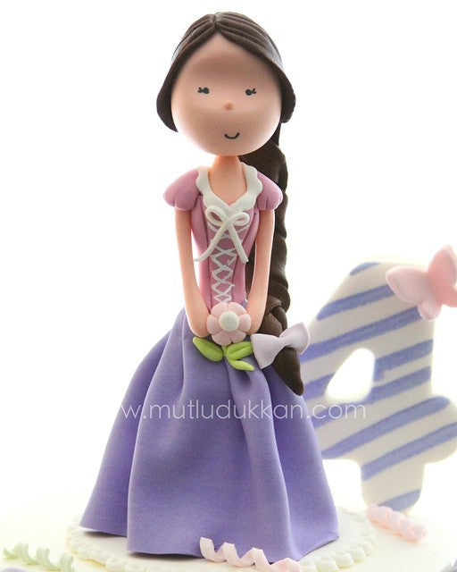 rapunzel pasta – balon süslemeli kız doğum günü pastası