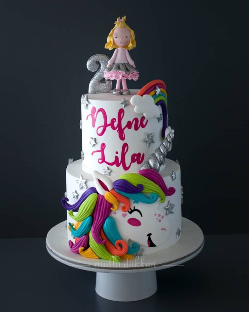 sevimli unicorn pasta – kız çocuk doğum günü pastası